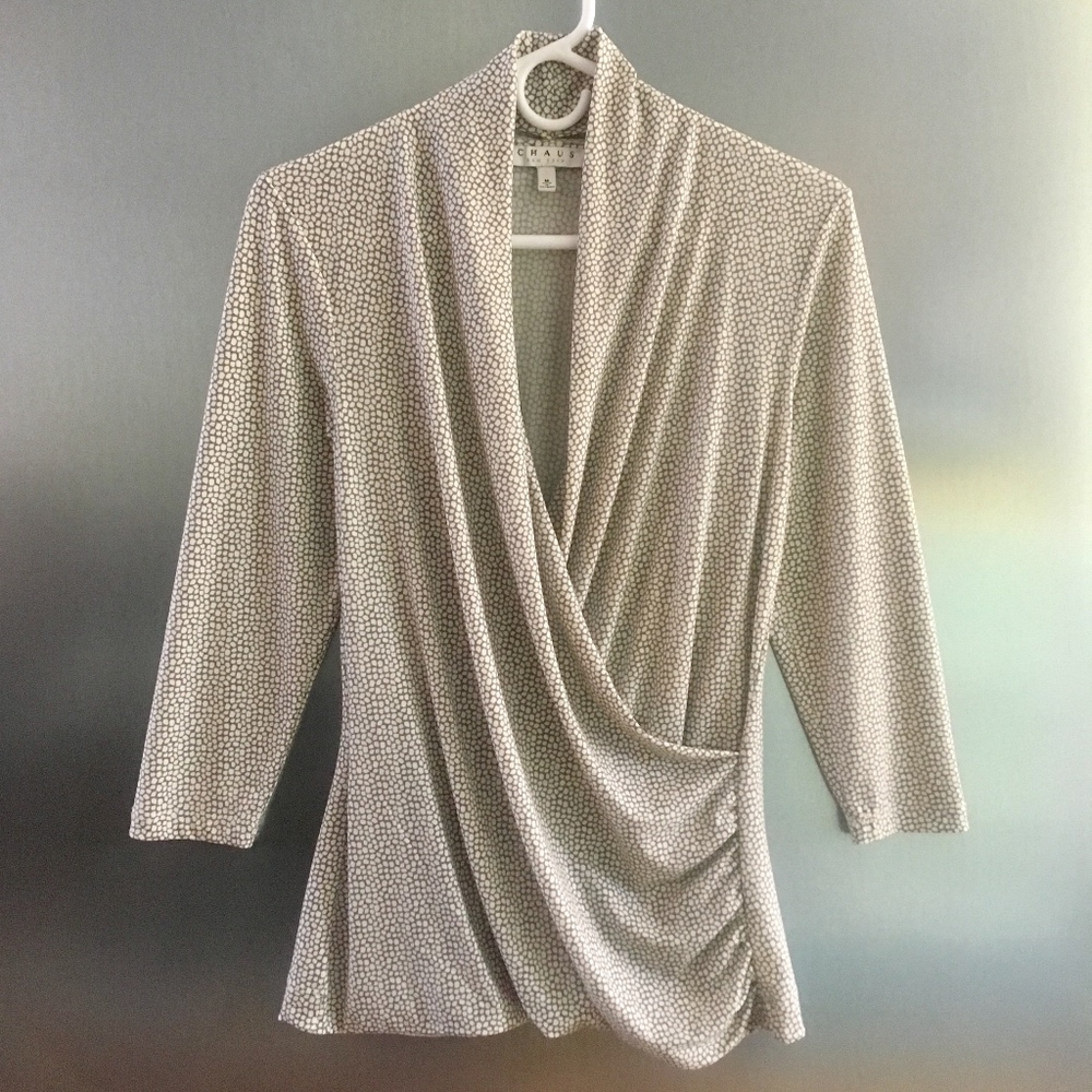 Front Wrap Blouse Top M